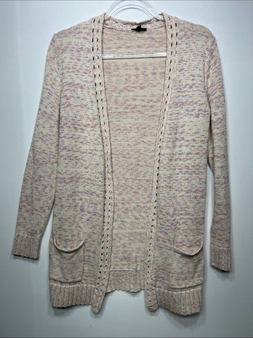Talbots Multicolor Knit Open-Front Cardigan Size Medium